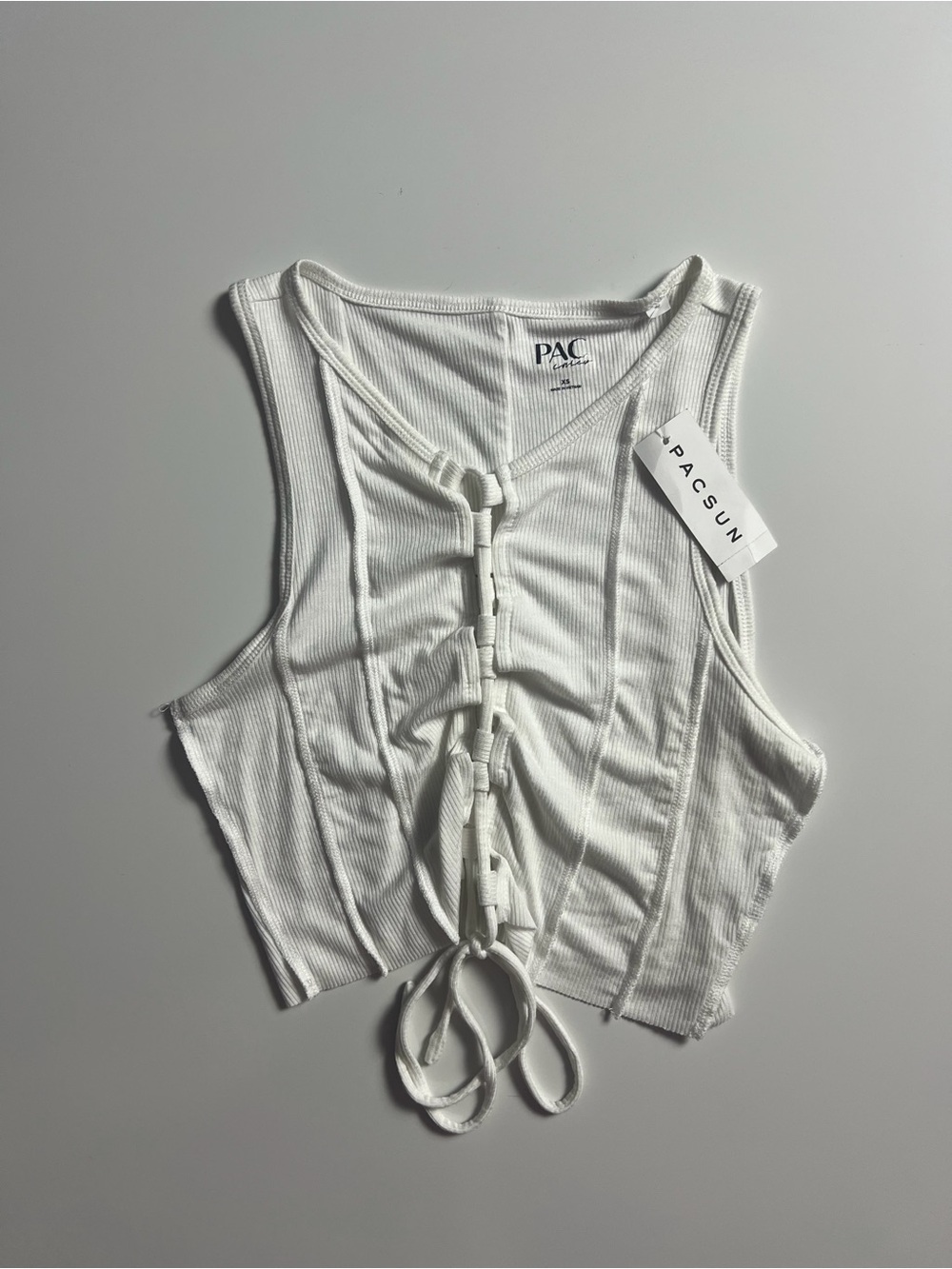 NWT Pacsun Lace Up Top, Bright White, Size XS